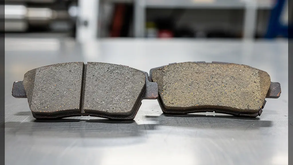 Comparaison entre garniture de frein usée et garniture neuve pour regarnissage
